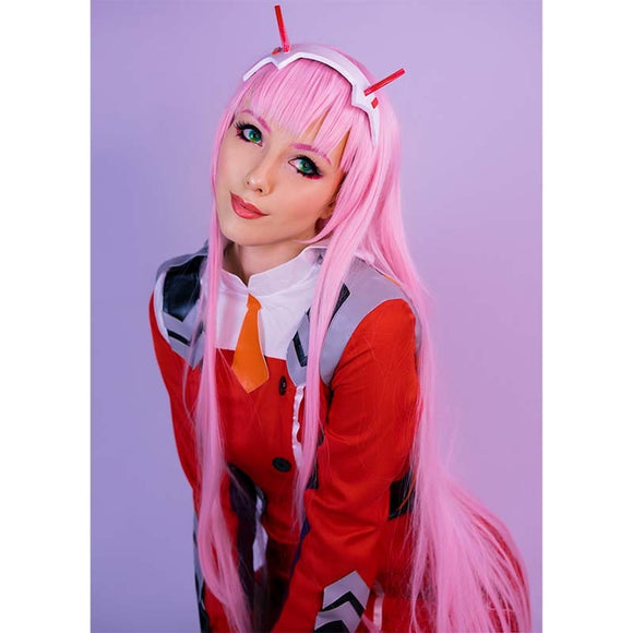 ROLECOS Anime Zero Two Cosplay Pink Hair Wig AndreaGioco