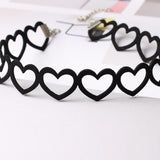 Black Lace Women Velvet Choker Necklace Love Heart AndreaGioco