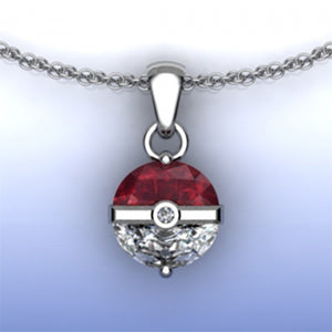 Back to school Catch! - Anime Necklace with Ball Pendant Design Colorful Cubic Zircon AndreaGioco