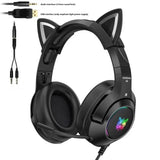 Pink Cat Ear gaming headset with microphone AndreaGioco