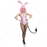 Pink Bunny Girl Cosplay with Blossom Hair Clips and Devil Tail AndreaGioco