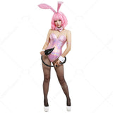Pink Bunny Girl Cosplay with Blossom Hair Clips and Devil Tail AndreaGioco